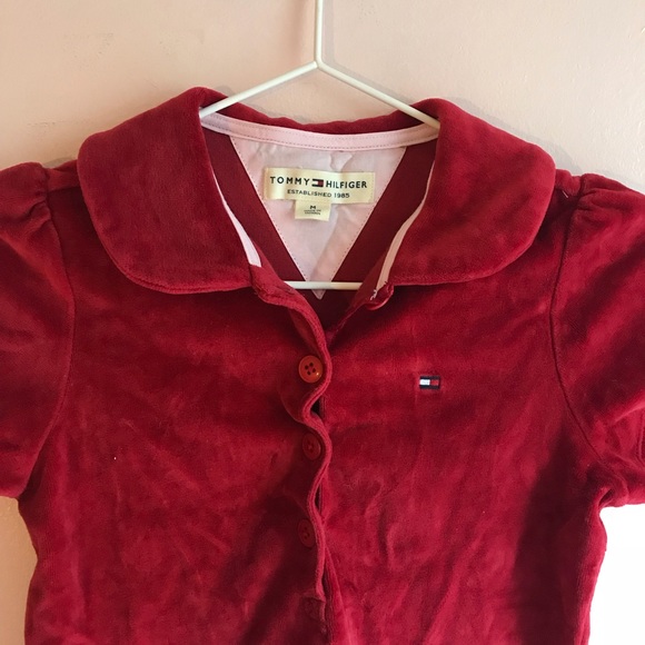Red Velour Tommy Polo - Picture 2 of 3